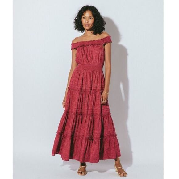 NWT Cleobella Alivia Ankle Dress in Berry maxi organic cotton sz M - Picture 2 of 11